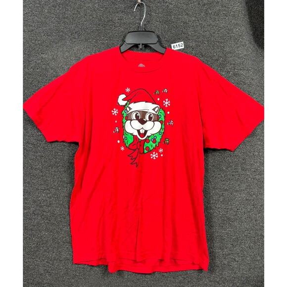 Buc-ees T Shirt It's Not About What's Under The Tree Size XL Red Short Sleeves - Picture 1 of 5